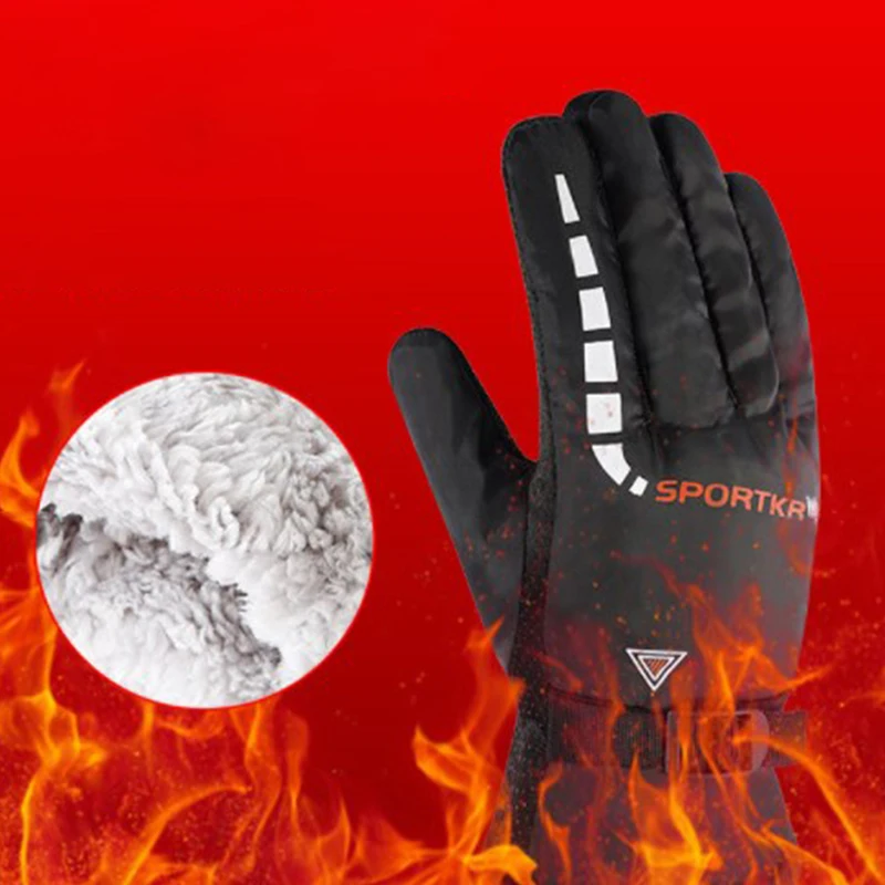 Windproof Ski Gloves ,Motorcycle Cycling Gloves,Winter Fleece Thickened Outdoor Hiking Warm Gloves Anti-Freeze Hand Guard Cover