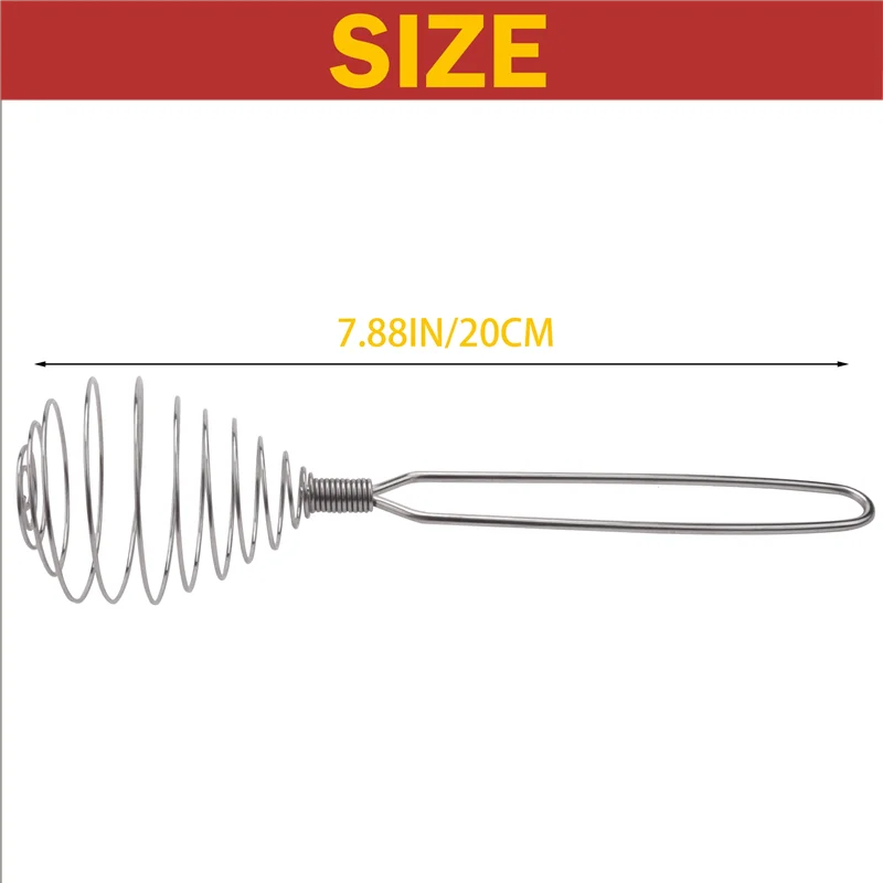 Spring Coil Wire Whisk Hand Mixer Blender Egg Beater Stainless Steel Tool image 2