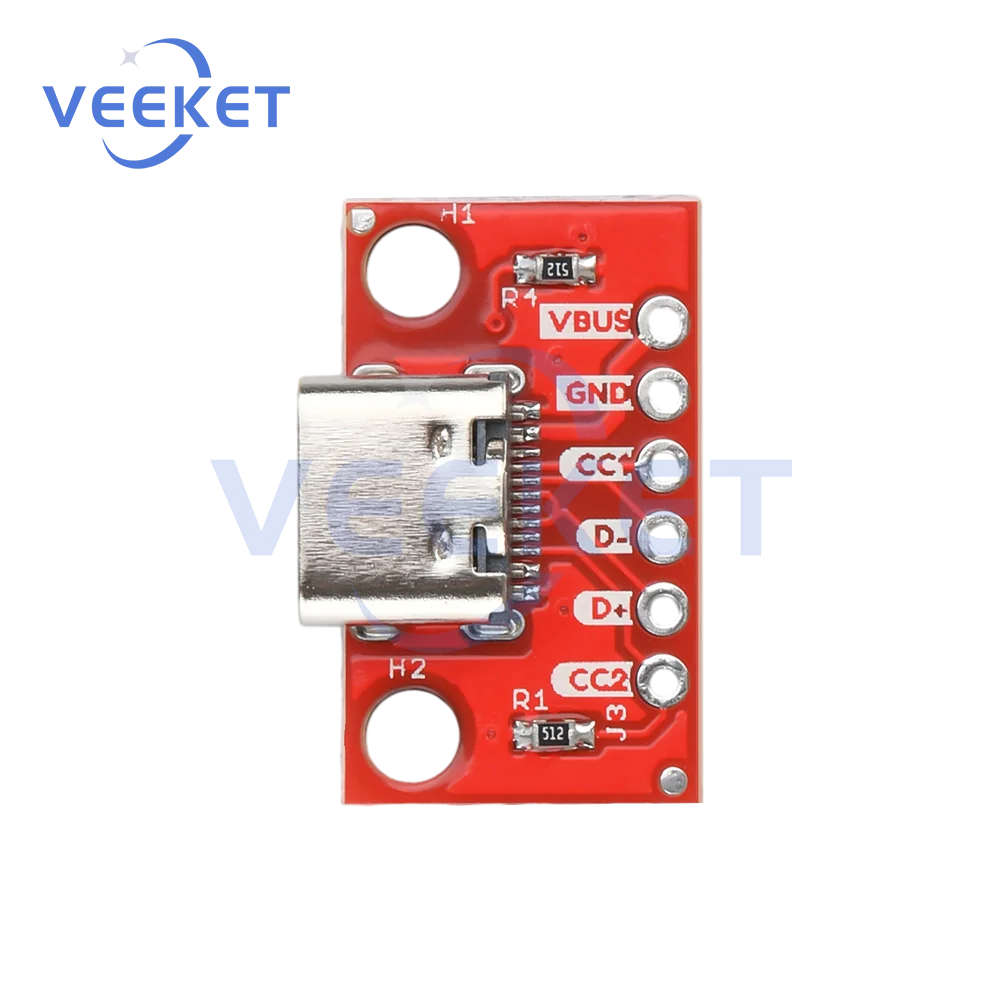 Female Test PCB Adapter Board 16P to 2.54mm Connector Socket For Data Transfer Power Adapter Board Module Type-C