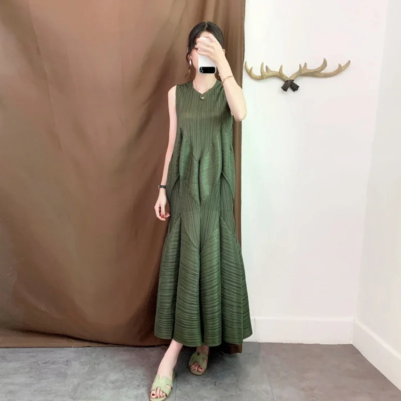 

Boutique,Top Women,MIYAKE New pleated dress, summer pleated lantern skirt, long, large female [8566]