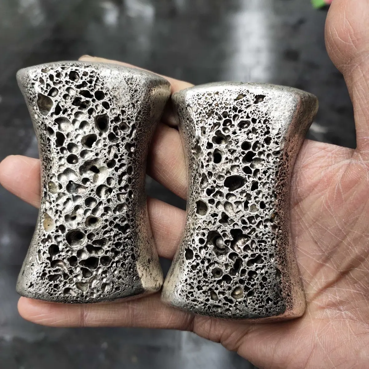 Antique silver ingot old ingot broken collection warehouse craftsman block