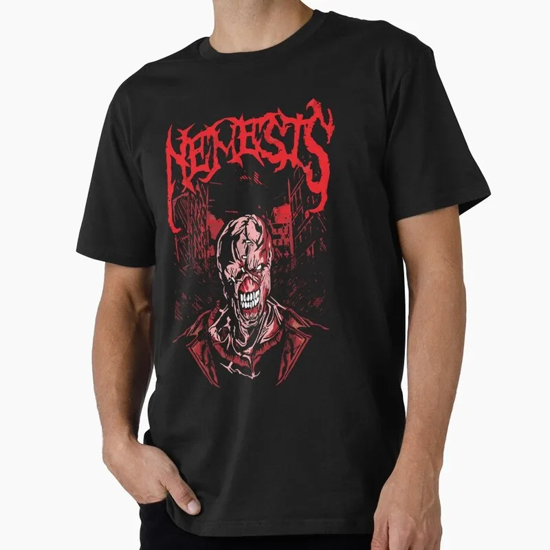 Vintage Resident Evil Nemesis Unisex T‑Shirt Biohazard Survival Horror Game Graphic Print Tee Retro Dark Gamer Streetwear Tops