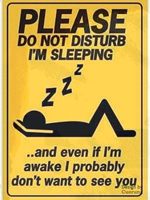 Man Cave Decor Please Do Not Disturb Im Sleeping Tin Sign Vintage Funny Creature Iron Painting Metal Personality Novelty 12x8 In