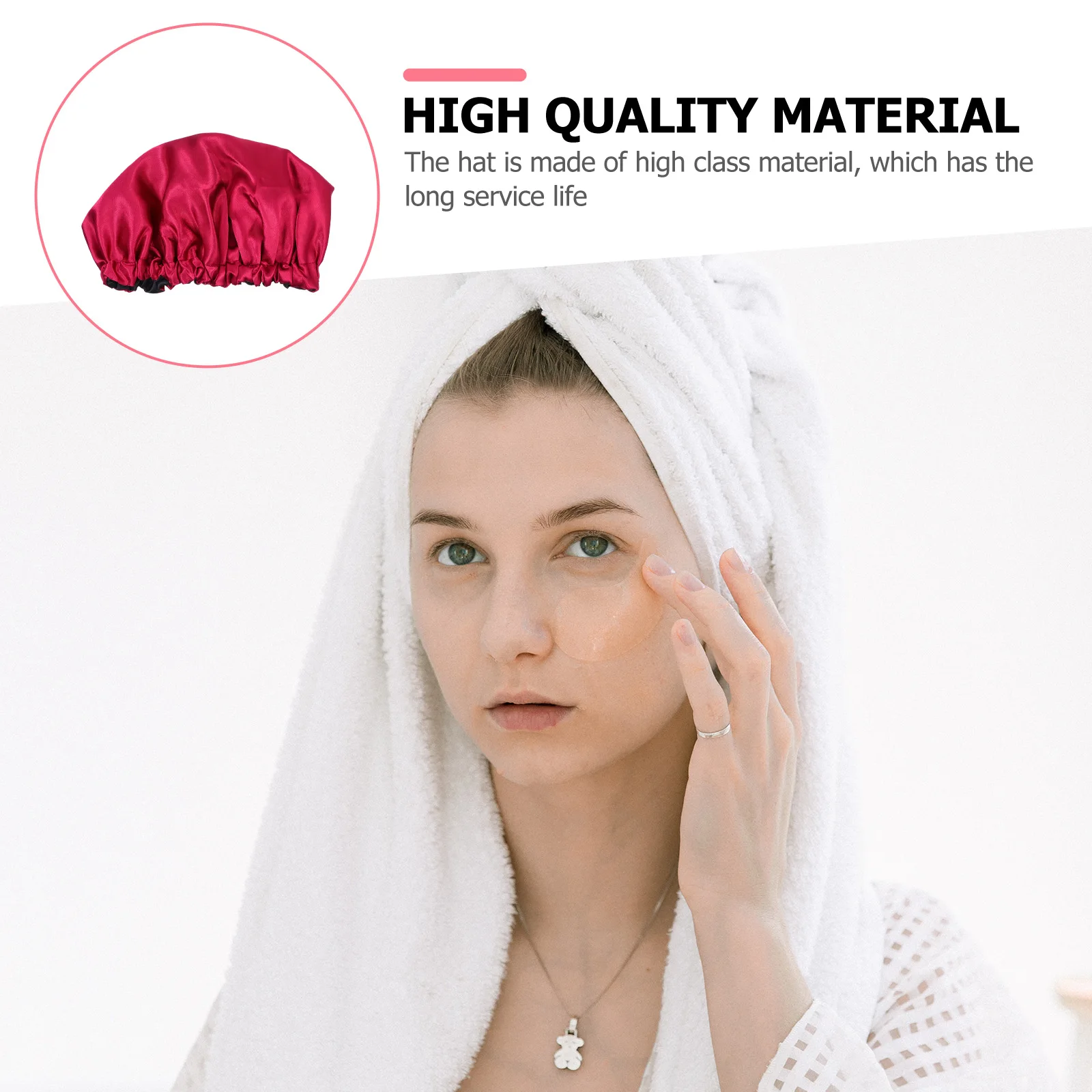 

Satin Sleep Bonnet Maternal Hat Long Hair Care Cap Silk Scarf Bathing Hood Elastic Silky Avoid Frizz