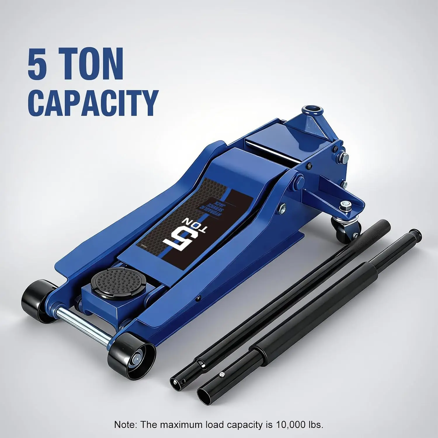 Floor Jack 5 Ton Hydraulic Low Profile Floor Jack with Dual Piston Quick Lift Pump, Home and Workshop Car Maintenance for Variou