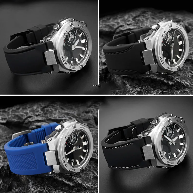 Modified Waterproof Rubber Watchband For Casio G-SHOCK GST-B500 GST-B500D/AD Series Silicone strap Men\'s watch accessories