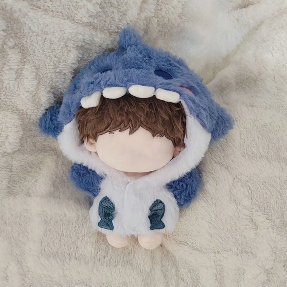 

20cm Doll Clothes Doll Accessories Pink Blue Cartoon Shark Coat Replacement Outfit Playing House Miniature Plush Hoodies