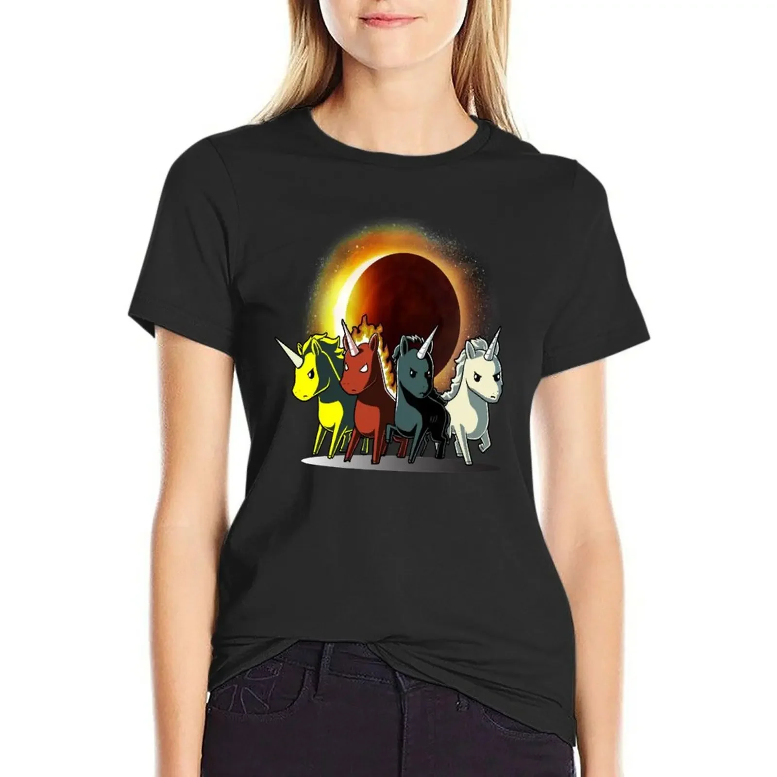 

Four Unicorns horsemen Of The Apocalypse T-Shirt sweat sublime workout shirts for Women loose fit