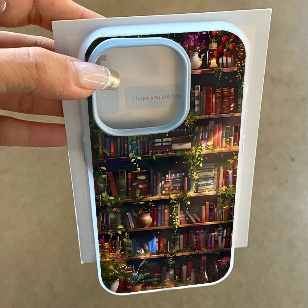 für Samsung Galaxy A16 A15 A55 A35 A36 A56 S26 S25 S24 Ultra S23 S21 S22Plus Handyhülle mit Kunst-Bücherregal-Muster aus Silikon TPU – Detail 3