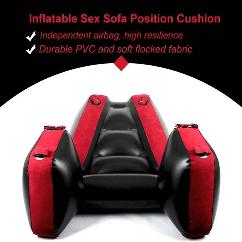 Надувной диван BDSM с открытой подушкой, с манжетами, комплект мебели для более глубокой подставки для пар, экзотическая ночь