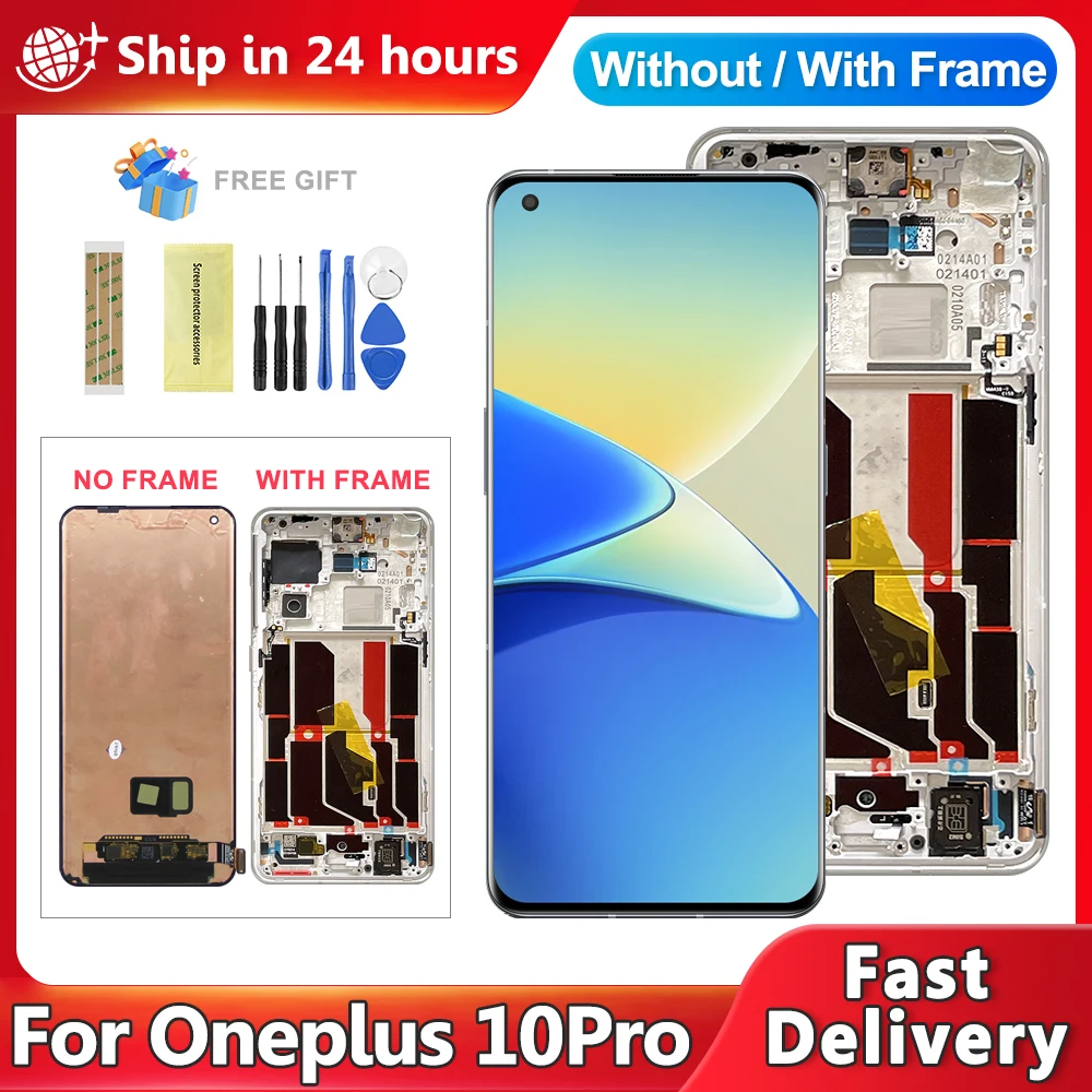 AMOLED LCD For OnePlus 10 Pro LCD Display NE2210 NE2211 NE2213 NE2215 NE2217 Touch Screen Digitizer Assembly For 1+10Pro LCD