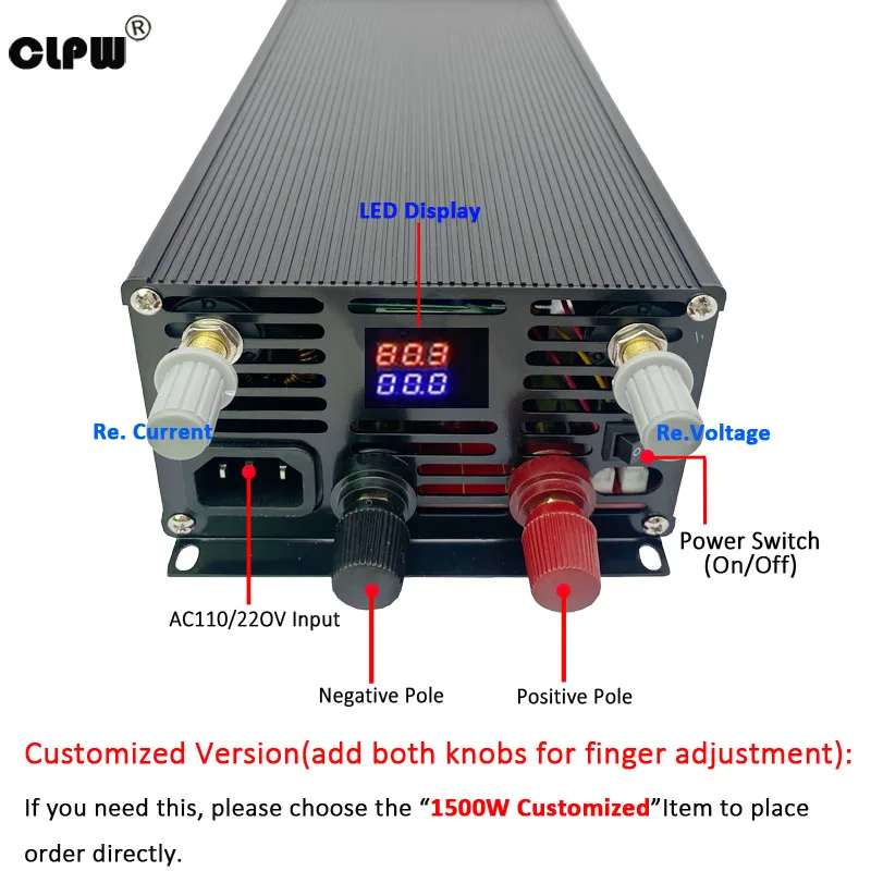 Adjustable 1500W Switching Power Supply 0-12V 13.8V 24V 28V 36V 48V 60V 72V 80V Digital Display Voltage Current Regulated SMPS - Image 6