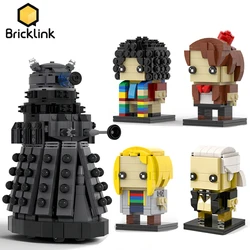 Bricklink Movie Doctors Whoed Action Figures Brickheadz Daleked and Telephone Booth Time Machine Tardised Building Blocks Toys