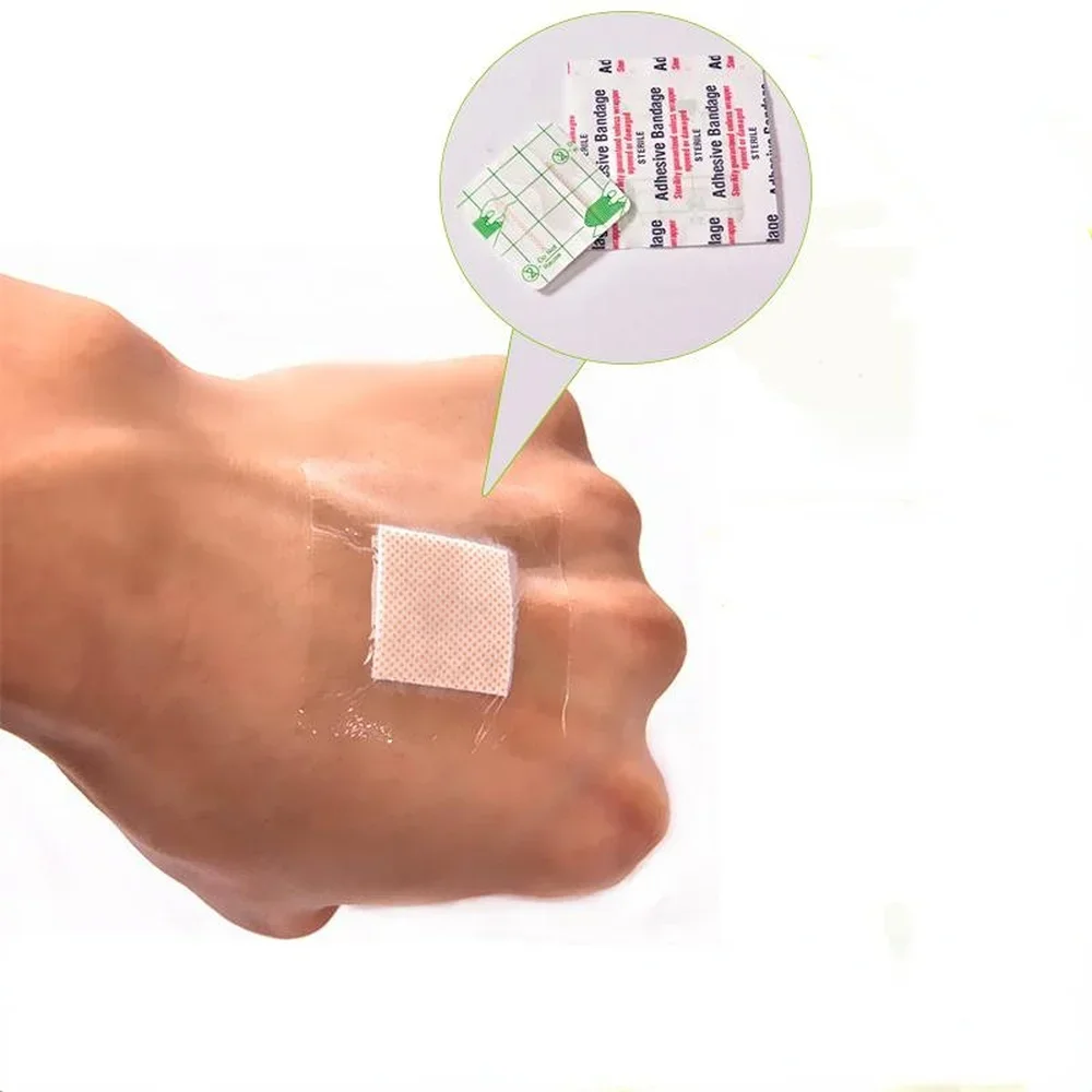 Bandagens adesivas quadradas transparentes para crianças, gesso adesivo, cura de feridas Patches, Band Aid médico, curativo impermeável, 20pcs por