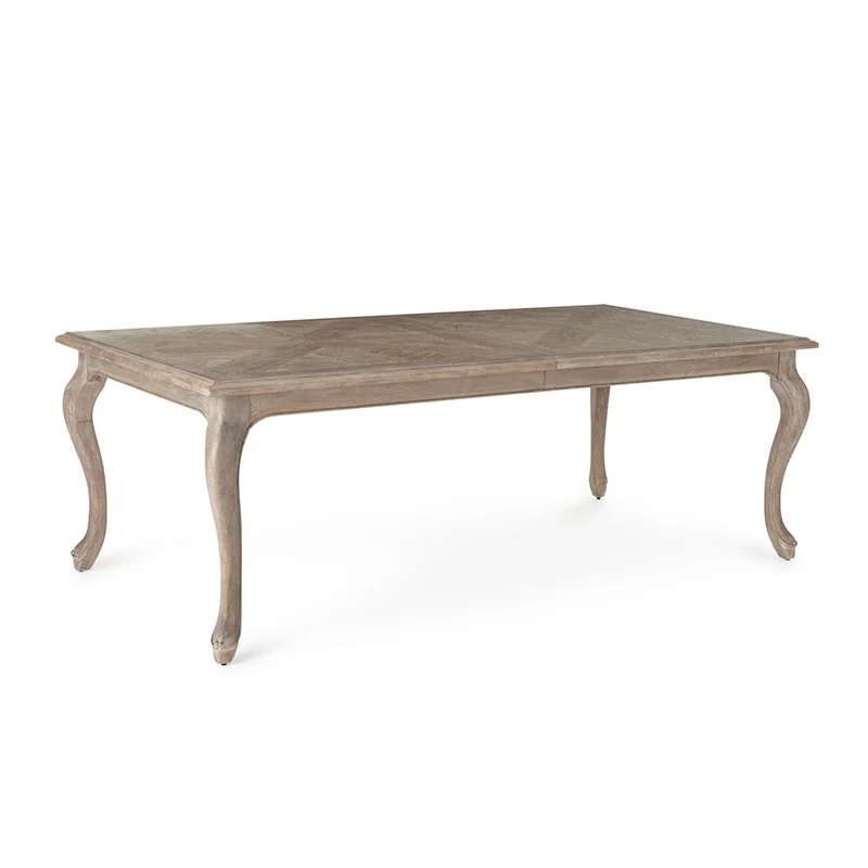 طاولة طعام من الخشب الصلب في الريف الأمريكي، وطاولة طعام فيلا فرنسية قديمة ومجموعة كرسي، وخشب رماد طويل #1