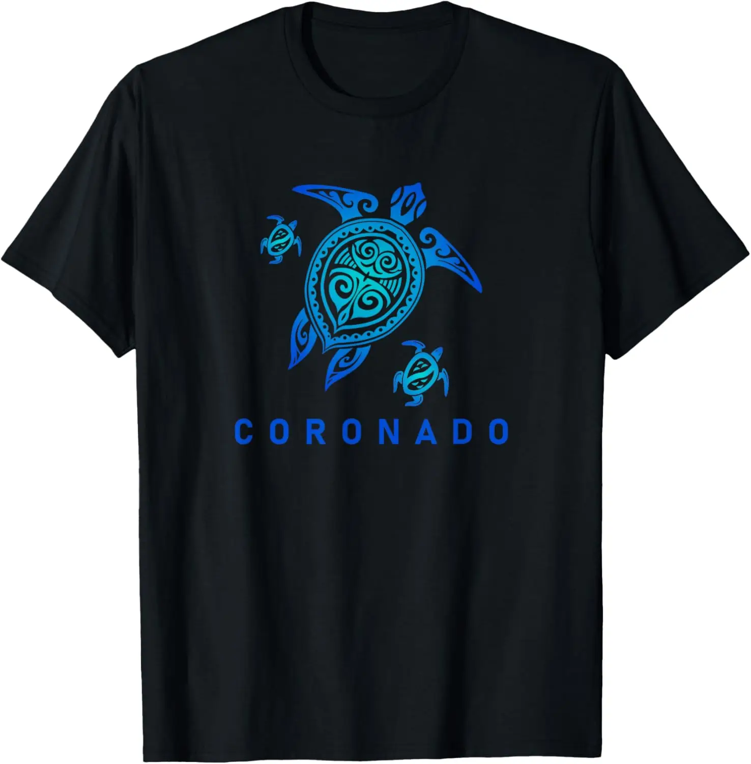 Coronado California T-Shirt Sea Blue Tribal Turtle