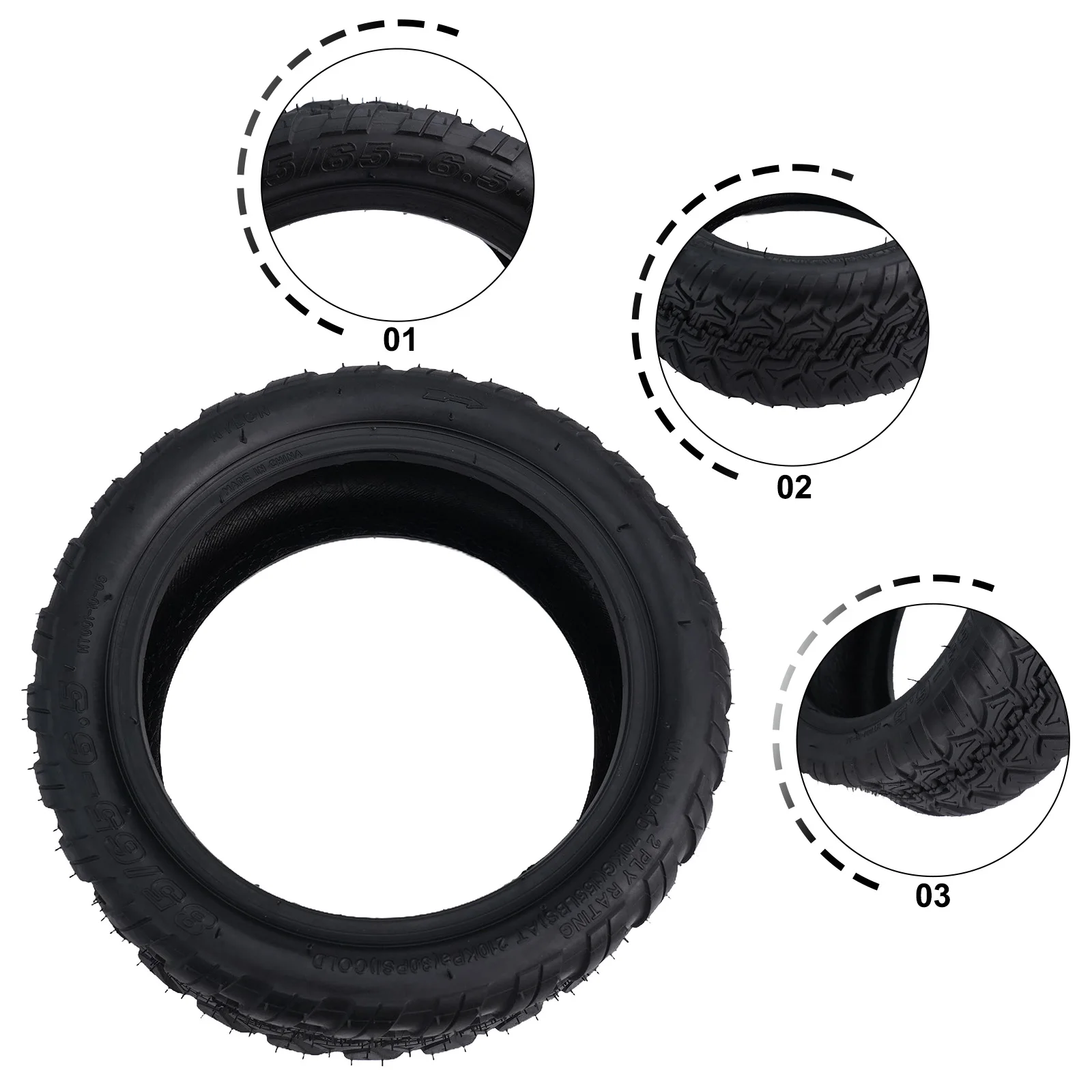 Tubeless Off-road Outer Tyre Wearproof Weight About 712g Size 235*99mm Color Black For Kugoo G-Booster/G2 Pro Brand New