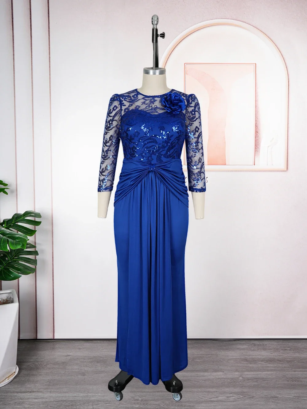 Plus Size African Party Dresses for Women Dashiki Sequin Sexy Bodycon Long Dress Elegant Outfits Muslim Wedding Evening Gowns - view 4