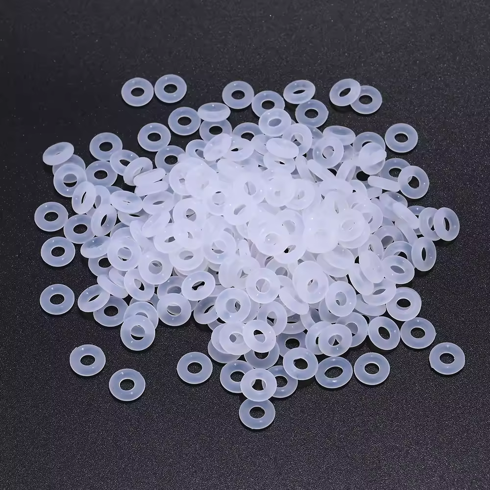 100pcs 5/6/7/8/9/12mm White Rubber O-Ring Pearl Bracelet Silicone Gasket Anti-wear Insulation Waterp For Jewelry Making Findings
