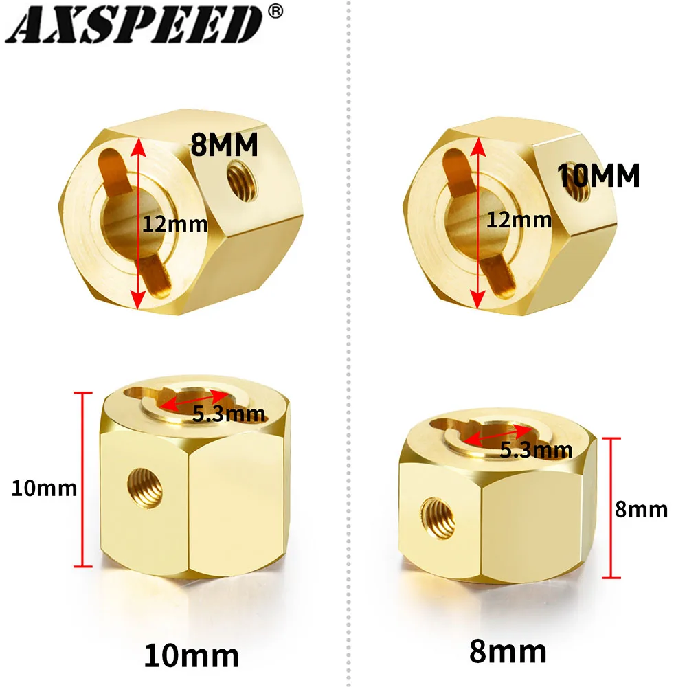 AXSPEED Heavy Brass Counterweight Portal Drive Housing Steering Knuckle Bearing for Redcat Gen8 1/10 RC Crawler Car Parts - Image 2
