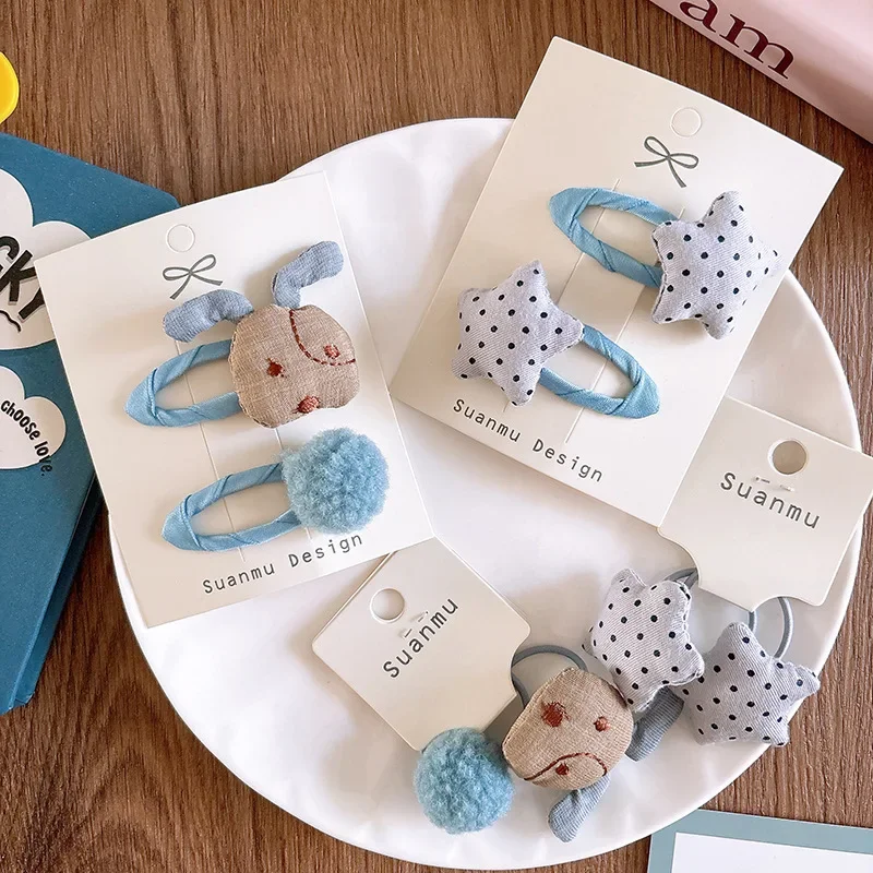 Süße blaue Stoff Kopfbedeckung Hund Haarnadel Kinder Clip Cartoon Mädchen Pony rutschfeste Pins dekorative Pinzas Para El Cabello Haarspangen