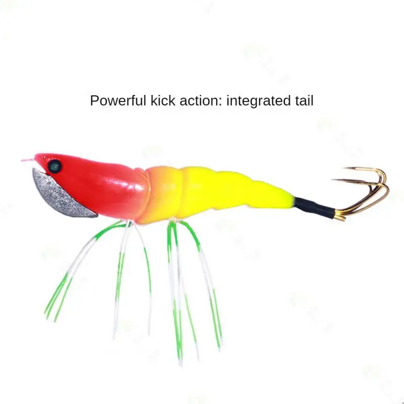 1-12cm 14.3g Luminous Bait Squid Hook Wood Shrimp Lures Soft Jigs Life Like Simulation Silicone Octopus Bait Fishing Tackle