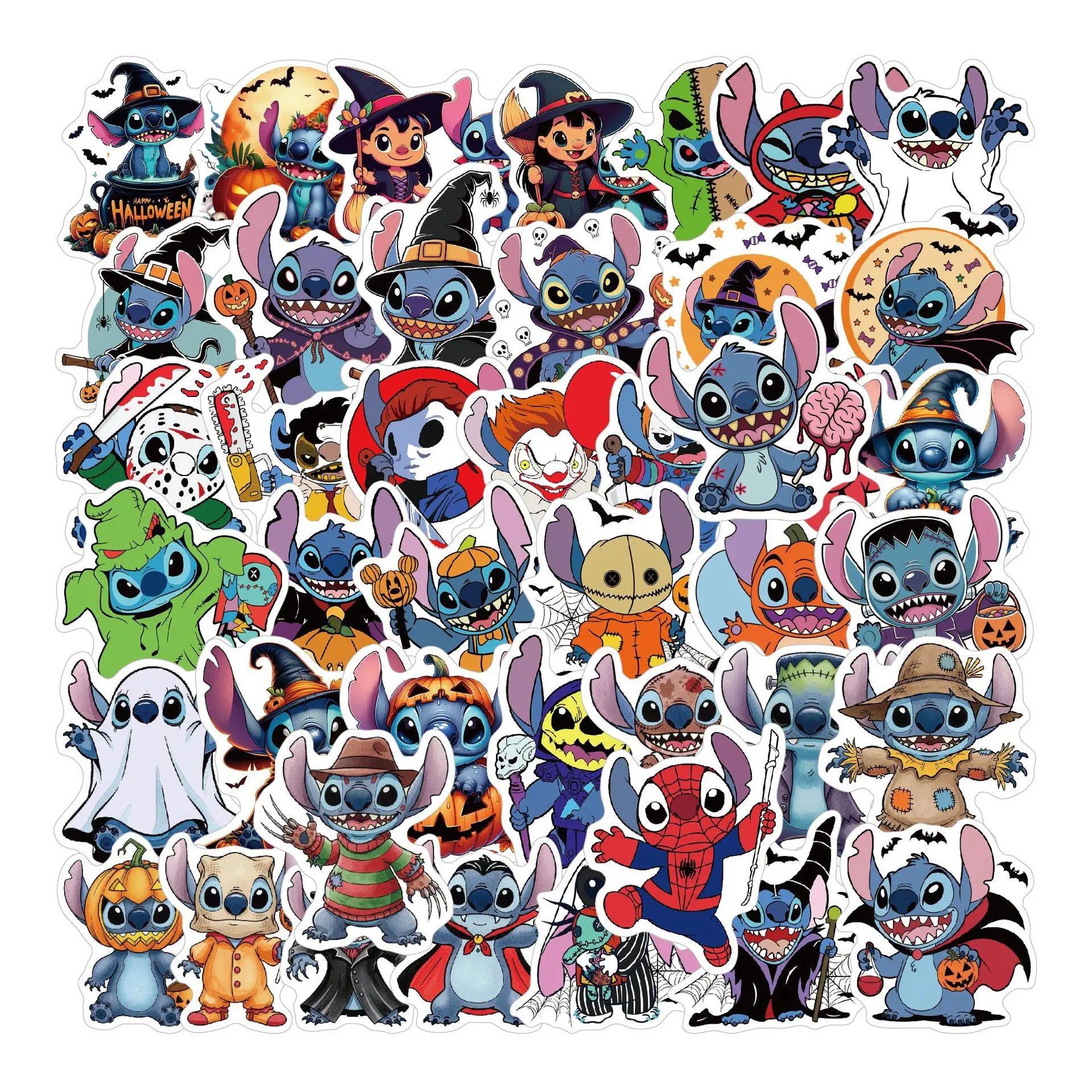 

10/30/50PCS Halloween Cute Stitch Sticker Waterproof Decal Children's Toys Gift Decoration Water Cup Laptop Suitcase Guitar