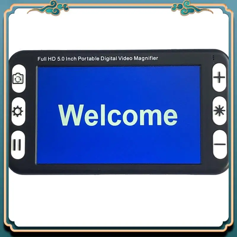 (جديد) شاشة LCD مقاس 5 بوصات، عدسة مكبرة محمولة، عدسة فيديو منخفضة الرؤية، مساعد القراءة الإلكترونية، عدسة مكبرة فيديو رقمية، قابس الاتحاد الأوروبي