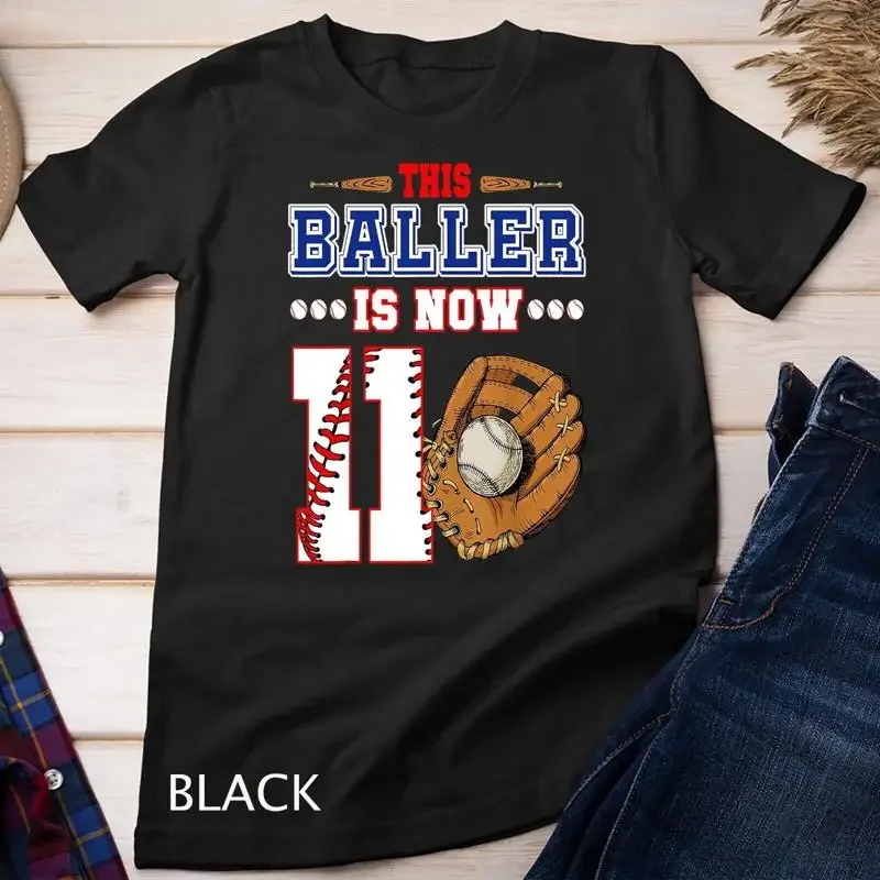 This Baller Is Now Eleven Years Old 11th Birthday Baseball Unisex T shirt