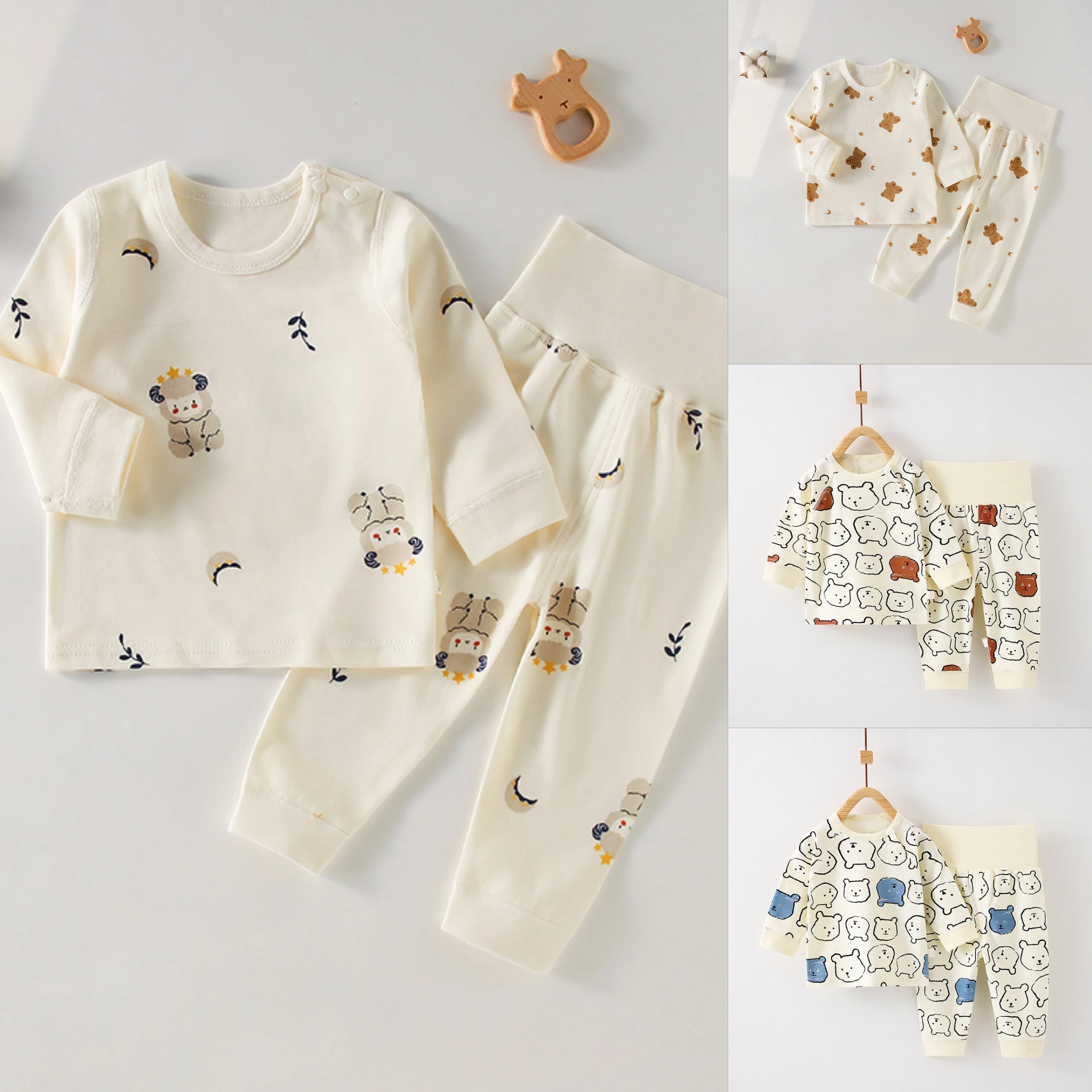 

Infant Homewear Children's Two-Piece Cotton Pajama Set Seamless Design Toddler Long-Sleeve Pants