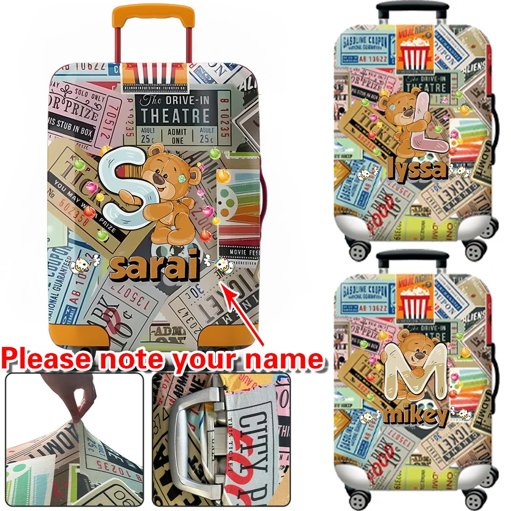 شخصية مخصصة اسم صندوق عربة جديد سميكة غطاء غبار مرن 18-32 بوصة مناسبة الأمتعة يغطي إكسسوارات السفر #1