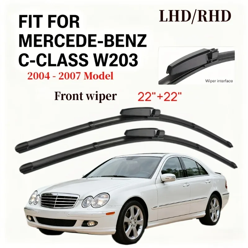 

22"+22" Windshield Wiper Blades for Mercedes-Benz C-Class W203 (2004-2007) - Frameless Design, Perfect Fit for Your Vehicle