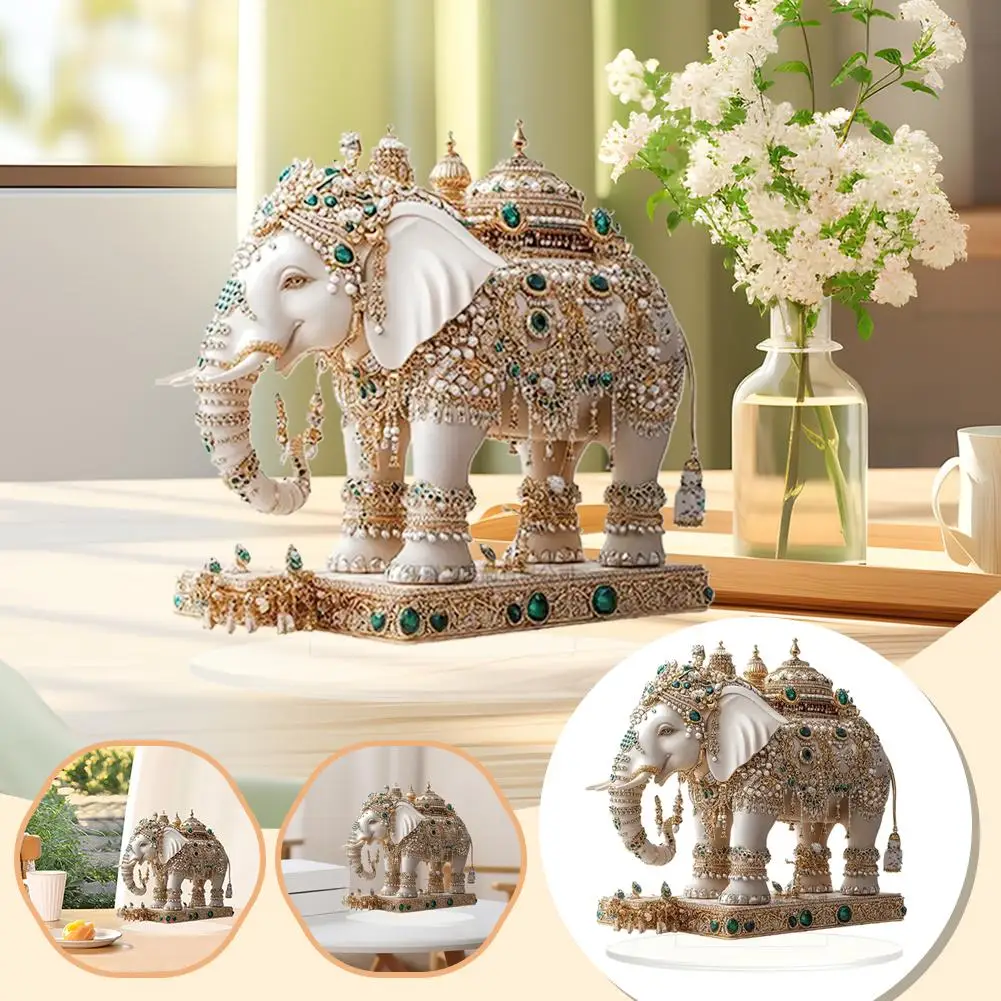 Exquisite Elegant 2D Acrylic Design Elephant Desktop Ornament High-quality Multifunctional Home Bohemian Elephant Art Decoration