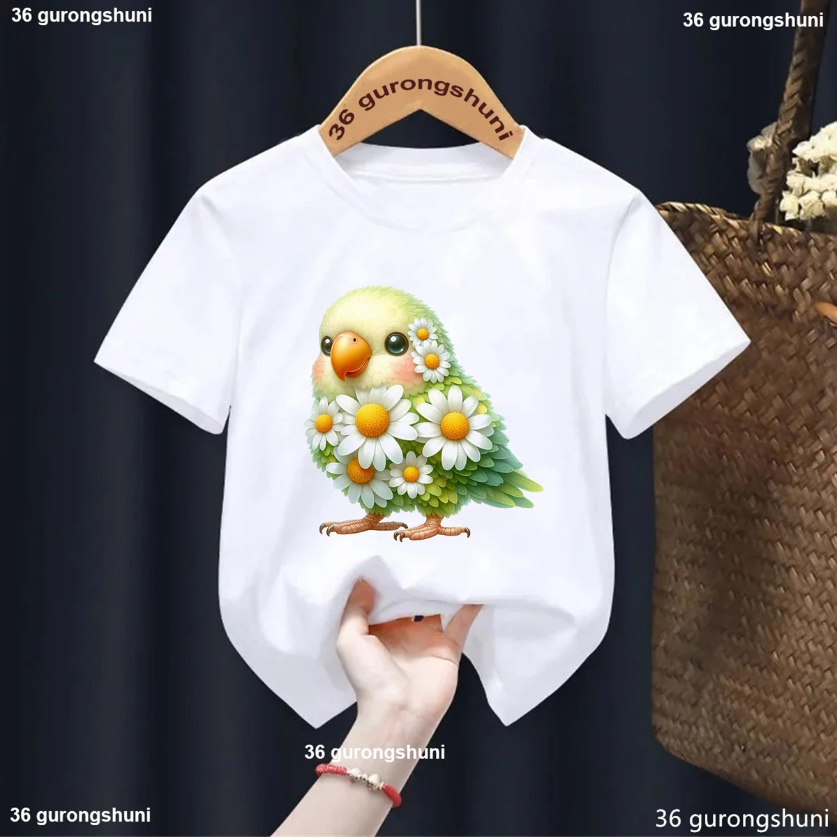 

New Boys T-Shirt Cute Daisy Animals Cartoon Print Kids Tshirt Fashion Trend Girl T-Shirt Summer White Boy Girl Universal Clothes