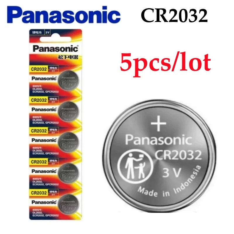 5pcs Original PANASONIC CR2032 CR 2032 3V Lithium Battery For Watch Calculator Clock Remote Control Toys Button Coins Cell