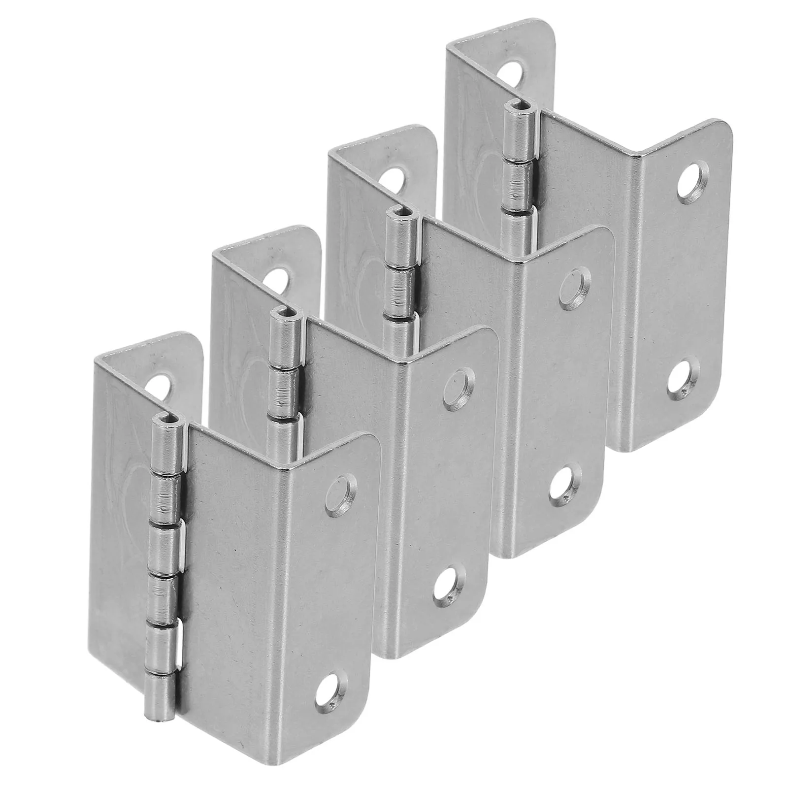

4 Pcs Hinges 4-hole Folding Right Angle Cabinet Door Furniture Stainless Steel Adjustable Silent Lip Up Desk Wooden Boxes Flip