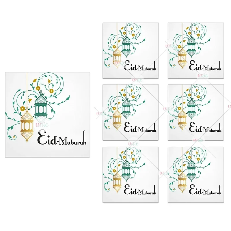 Adesivi Eid Mubarak bomboniere islamiche festa islamica feste Eid al-fitr Festival confezione regalo Decor adesivi quadrati