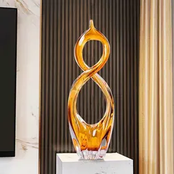 Glass Crystal Craft Ornaments, Creative Art Sculpture, Luxury Artwork Statue, TV Cabinet Office Desktop Decoration, Nordic Gifts
