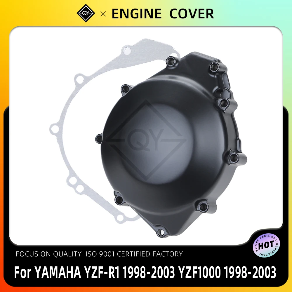 

LQYL Engine Cover Stator Cover Motor CrankCase Side Cover Shell For YAMAHA YZF-R1 R1 1998 1999 2000 2001 2002 2003 YZF1000 98-03