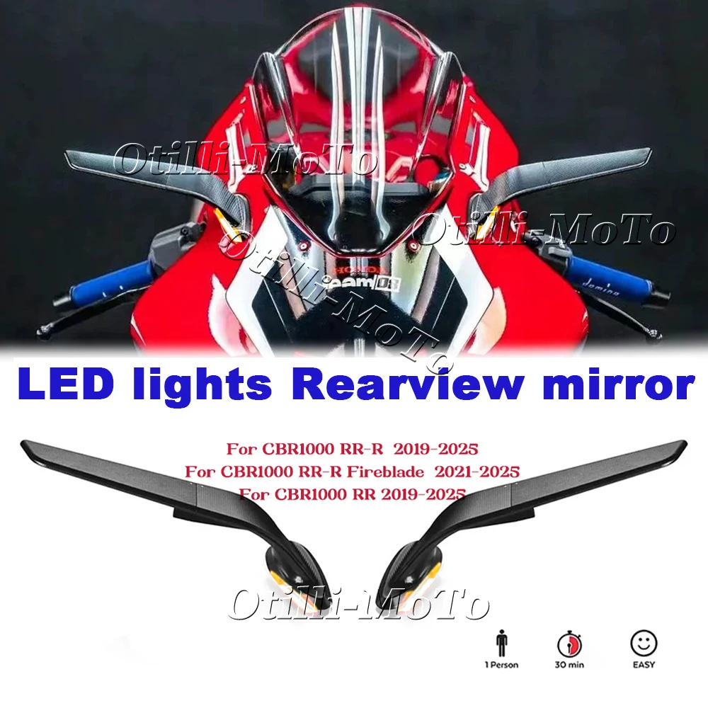 

Motorcycle Stealth Rearview Rear View Side Mirrors With LED Turn Signal Light For Honda CBR1000 RR CBR1000 RR-R Fireblade RR-R