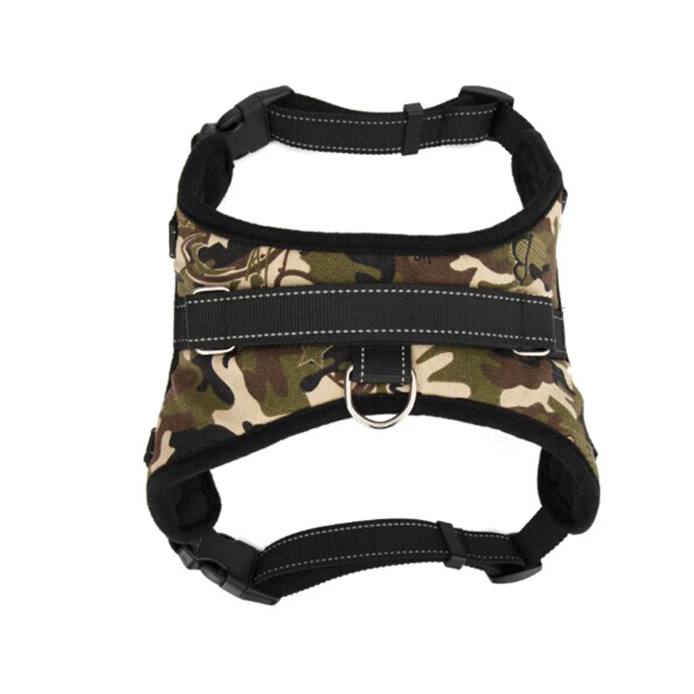 

Camouflage Dog Harness Oxford Cloth Durable L Size Quick Release Buckle Stainless Steel D Ring Medium Large Puppy Pet Saddle