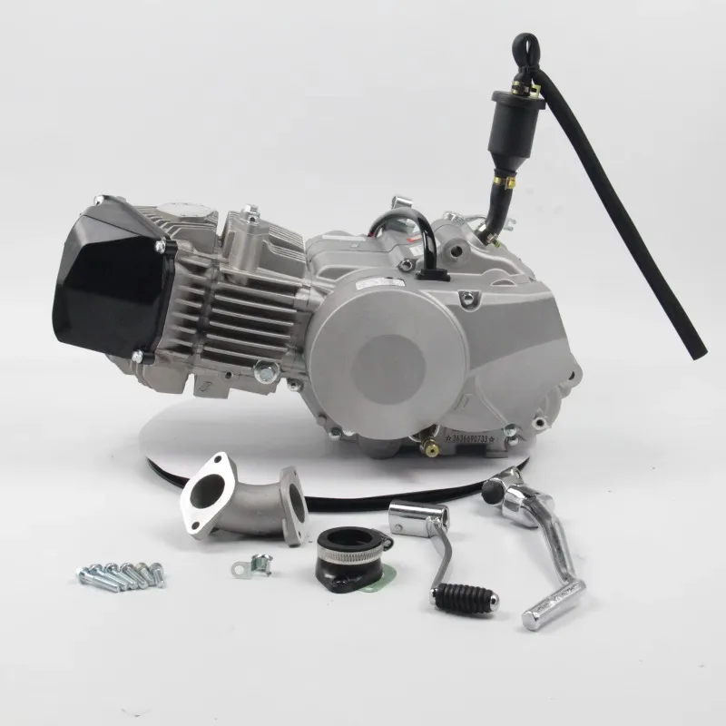 The 111cc 4-valve engine starts and is suitable for all dirt bike pit bikes with complete engine kits