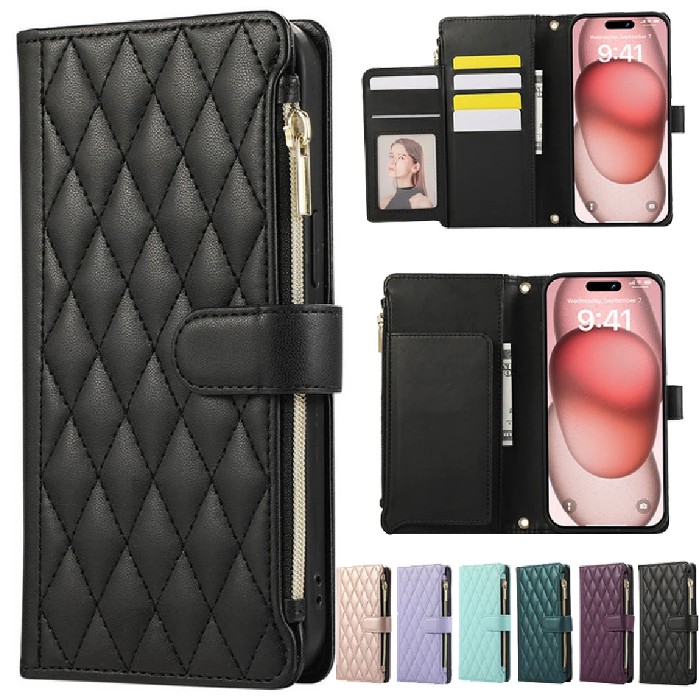 Dla Samsung Galaxy A52S Zipper Crossbody Leather Wallet Case Dla Galaxy A12 A 22 50 30 S A32 A52 A72 A51 A71 A41 A31 A21S Cover