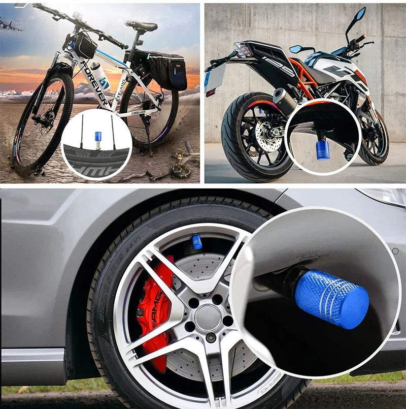 For Automobiles Motorcycles Trucks Bikes Aluminum Alloy Car Wheel Tire Valve Caps Tyre Rim Stem Covers Airdust Waterproof