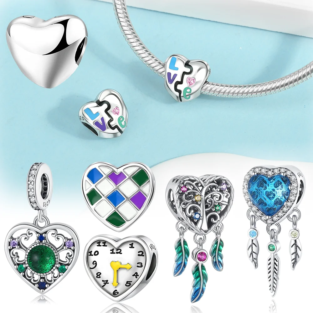 ساعة سحر بلاتا هارت دريم كاتشر مطلية بالفضة لسوار أصلي مطلي بالفضة لصنع المجوهرات #1