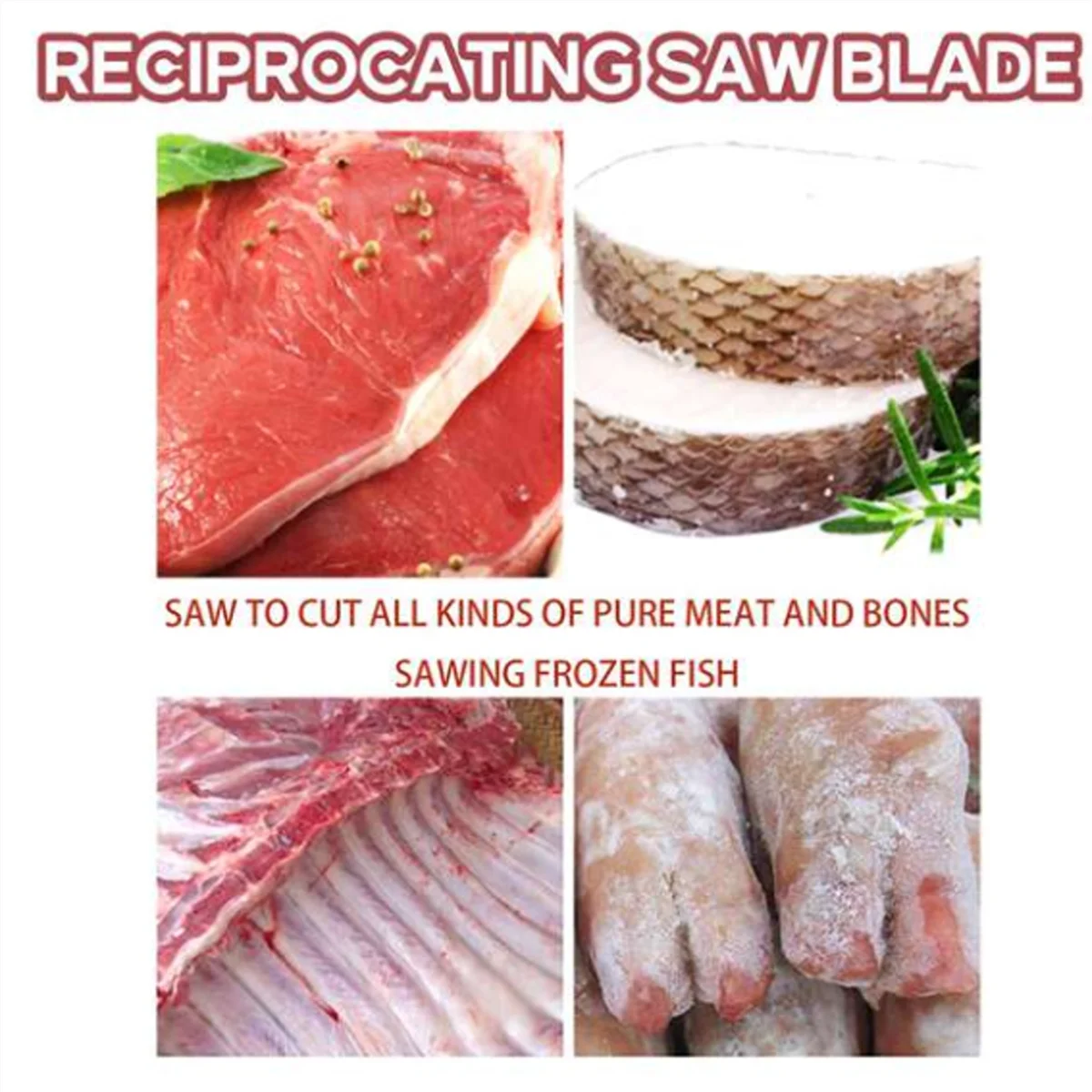 ABJZ شفرة المنشار الترددية 300 مم من الفولاذ المقاوم للصدأ لقطع اللحوم والثلج والخشب شفرات المنشار الترددية لقطع المعادن الخشبية