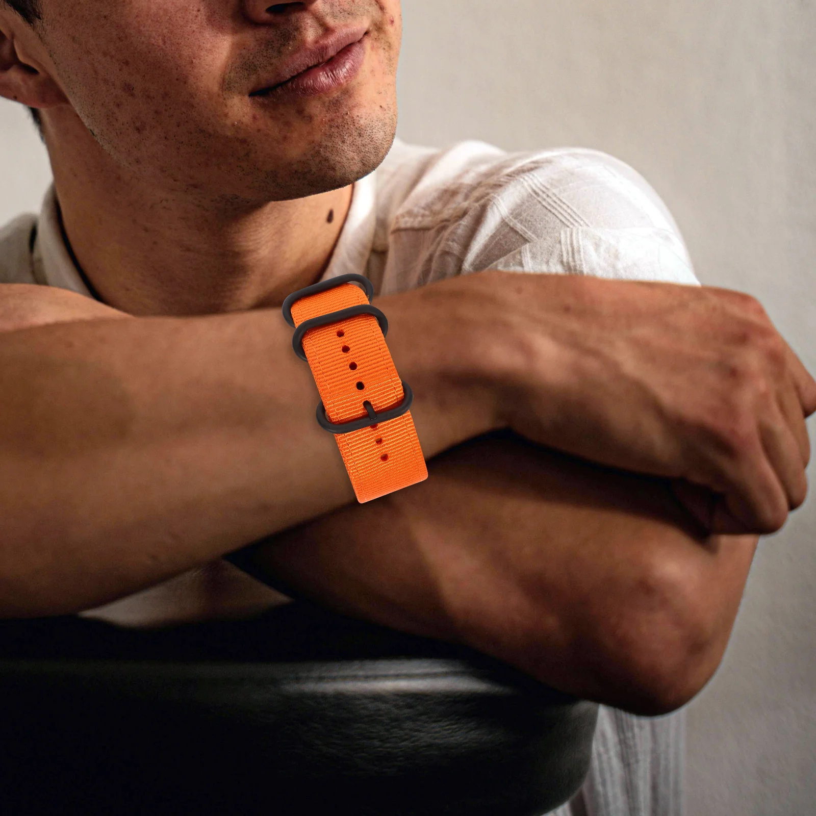 

Heavy Duty 24Mm Nylon Watch Strap Smooth Edge Nylon Watch Band Replacement for Sports Swimming Diving Climbing