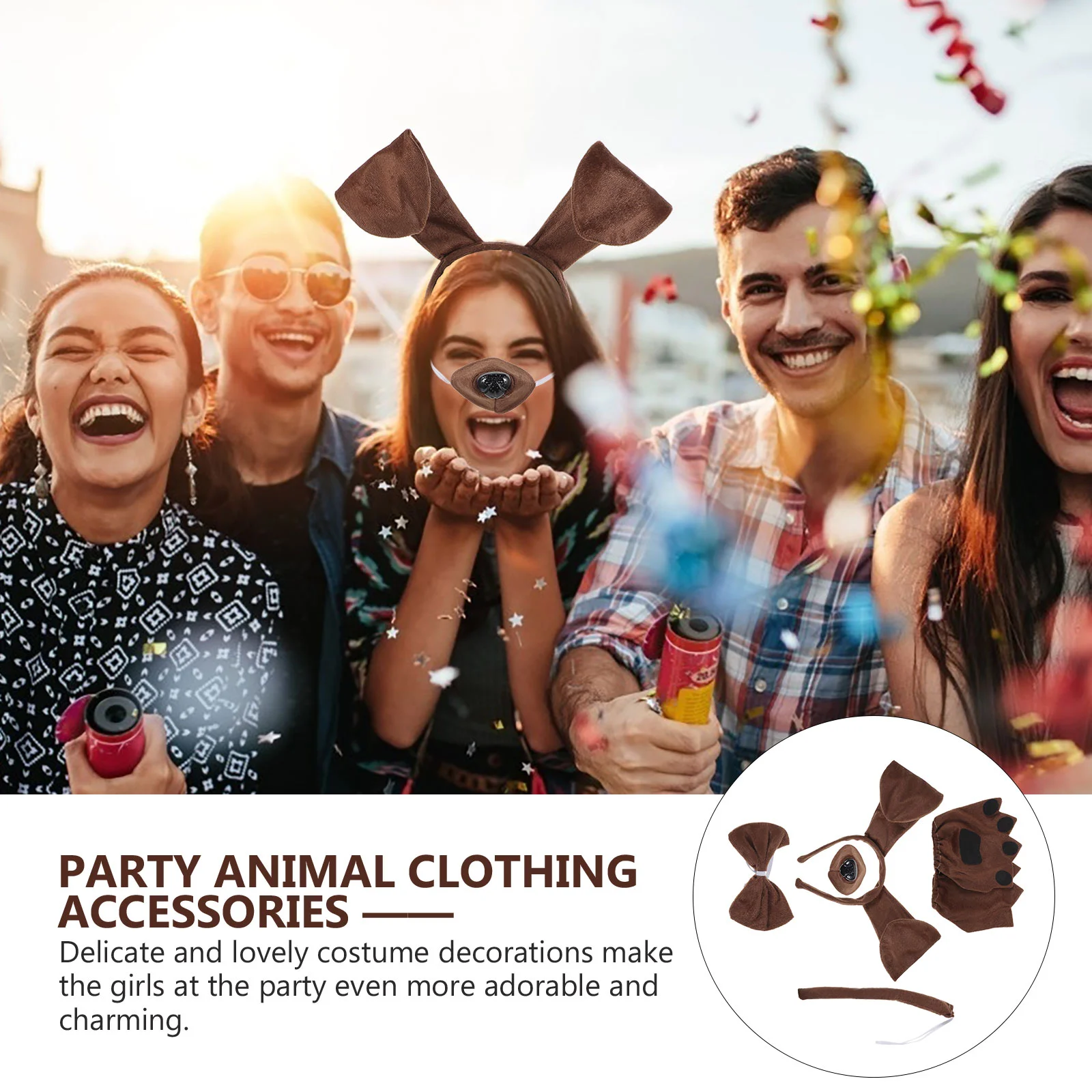 소시지 개 머리띠 세트 어린이 액세서리 착용 방지 의상 소품 참신 용품 동물 의상 어린이 파티