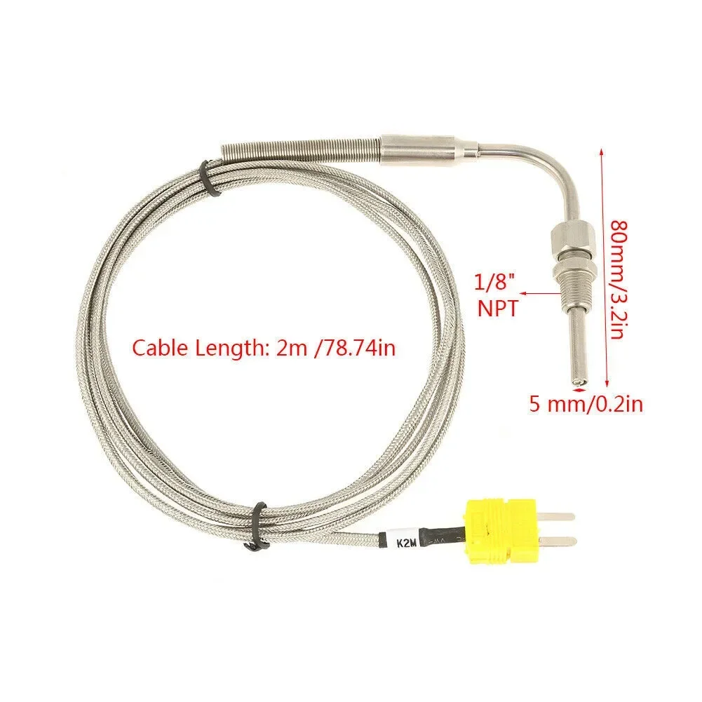 1pc EGT K Type Thermocouple Exhaust Probe High Temperature Sensors 1/8\