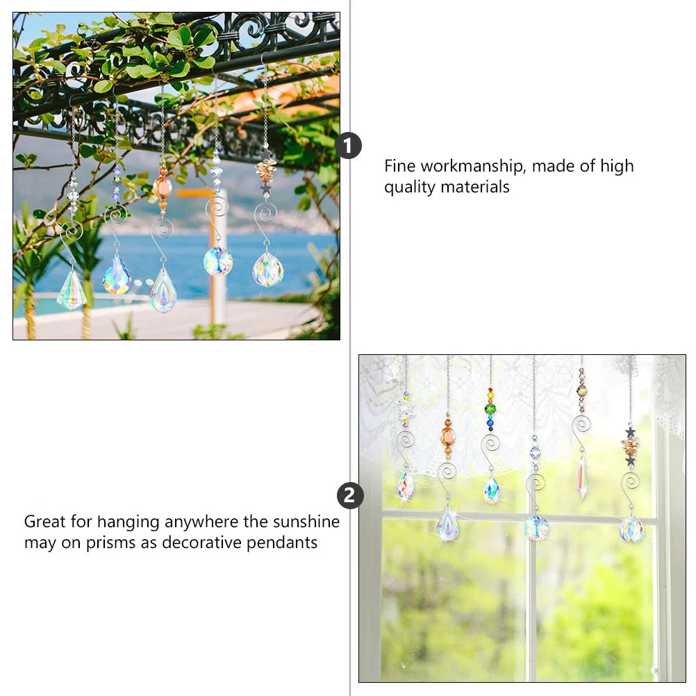 

9Pcs Crystal Sun Catchers Hanging Prisms for Home Decor Ceiling Lamps Window Curtain Garden Crystal Sun Catchers